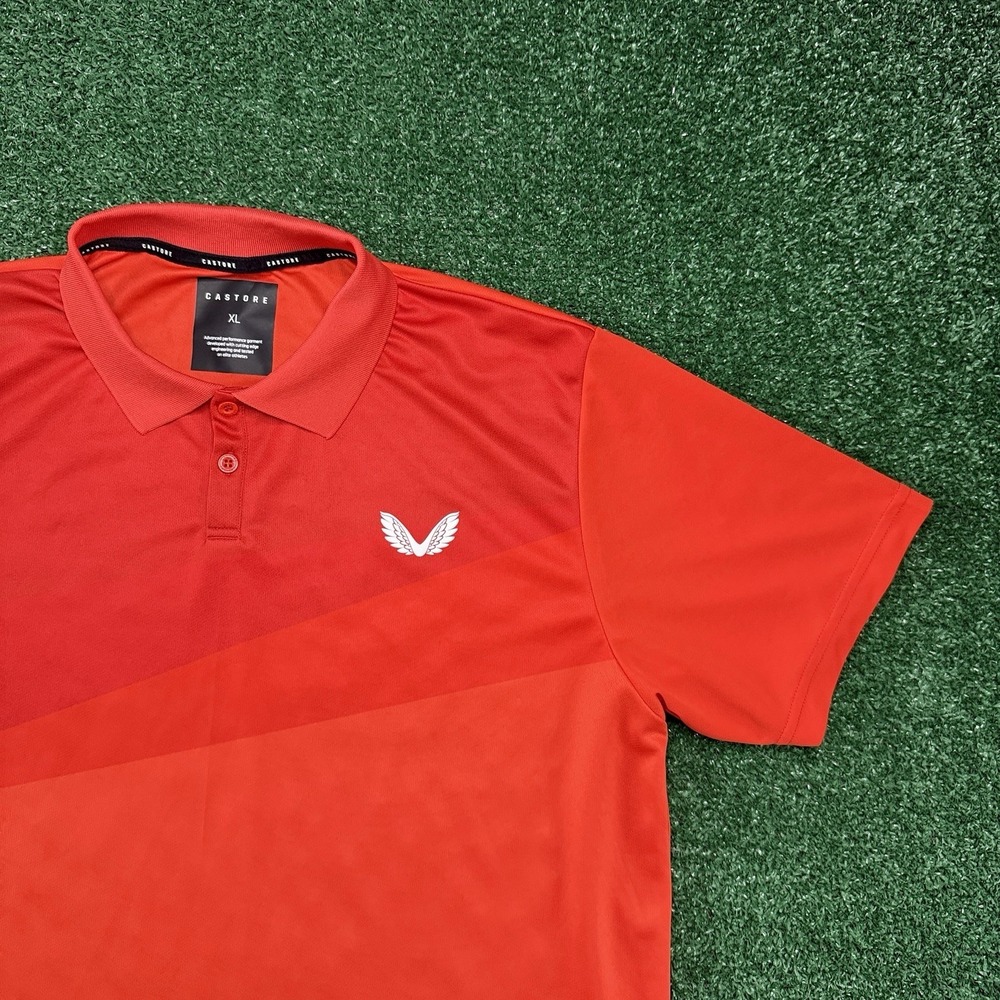 Castore Men's Short Sleeve Polo Shirt Size XL Orange